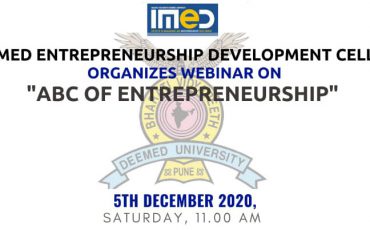 IMED Entrepreneurship Development Cell Organizes Webinar on ABC of Entrepreneurship